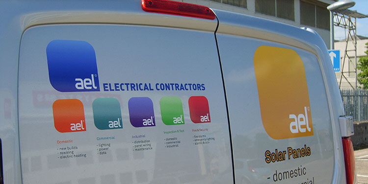 AEL Logo array on van by Redesign