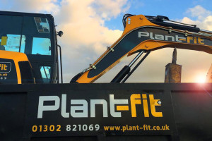 Plant Fit Ltd branding applied to the excavators